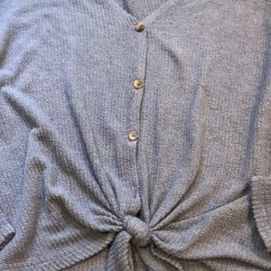 Blue American eagle button up sweater